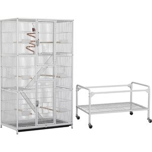 Yaheetech 69-in Parrot Cage with Detachable Stand, White