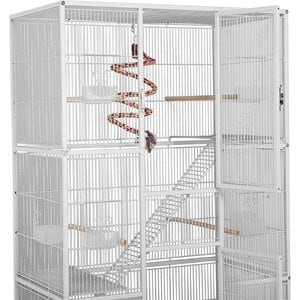 Yaheetech 69-in Parrot Cage with Detachable Stand, White