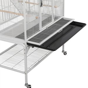 Yaheetech 69-in Parrot Cage with Detachable Stand, White