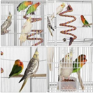 Yaheetech 69-in Parrot Cage with Detachable Stand, White