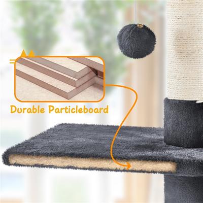 Show full view: Yaheetech 7.4 to 8.7-ft Floor-to-Ceiling Cat Tree, Dark Gray slide 6 of 7