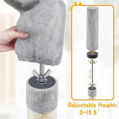 Show full view: Yaheetech 7.4 to 8.7-ft Floor-to-Ceiling Cat Tree, Light Gray slide 6 of 7