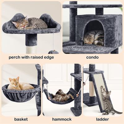 Show full view: Yaheetech 70-in Cat Tree Condo, Dark Gray slide 3 of 10