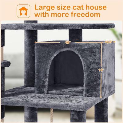 Show full view: Yaheetech 70-in Cat Tree Condo, Dark Gray slide 7 of 10