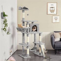 Yaheetech 70-in Cat Tree Condo, Light Gray