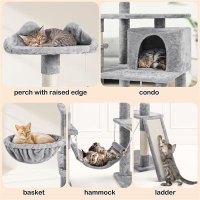 Show full view: Yaheetech 70-in Cat Tree Condo, Light Gray slide 3 of 10