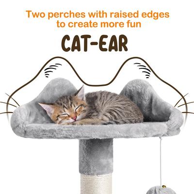 Show full view: Yaheetech 70-in Cat Tree Condo, Light Gray slide 4 of 10