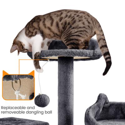 Show full view: Yaheetech 72-in Plush Cat Tree & Condo, Dark Gray slide 9 of 10