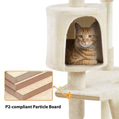 Show full view: Yaheetech 79-in Plush Cat Tree & Condo, Beige slide 6 of 12
