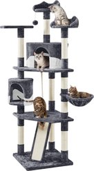 Yaheetech 79-in Plush Cat Tree & Condo, Dark Gray/White slide 2 of 8