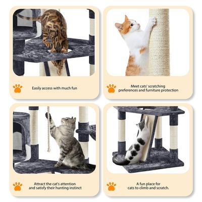 Show full view: Yaheetech 79-in Plush Cat Tree & Condo, Dark Gray/White slide 4 of 11