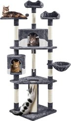 Yaheetech 79-in Plush Cat Tree & Condo, Dark Gray/White slide 2 of 8