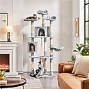 Yaheetech 79-in Plush Cat Tree & Condo, Light Gray 