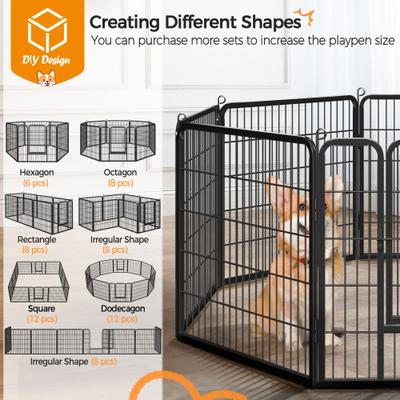 Show full view: Yaheetech Heavy Duty Metal Dog & Cat Playpen, Black, 32-in, 8-panel slide 7 of 11