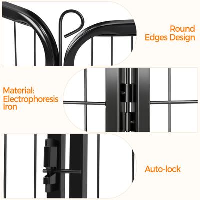 Show full view: Yaheetech Heavy Duty Metal Dog & Cat Playpen, Black, 32-in, 8-panel slide 9 of 11