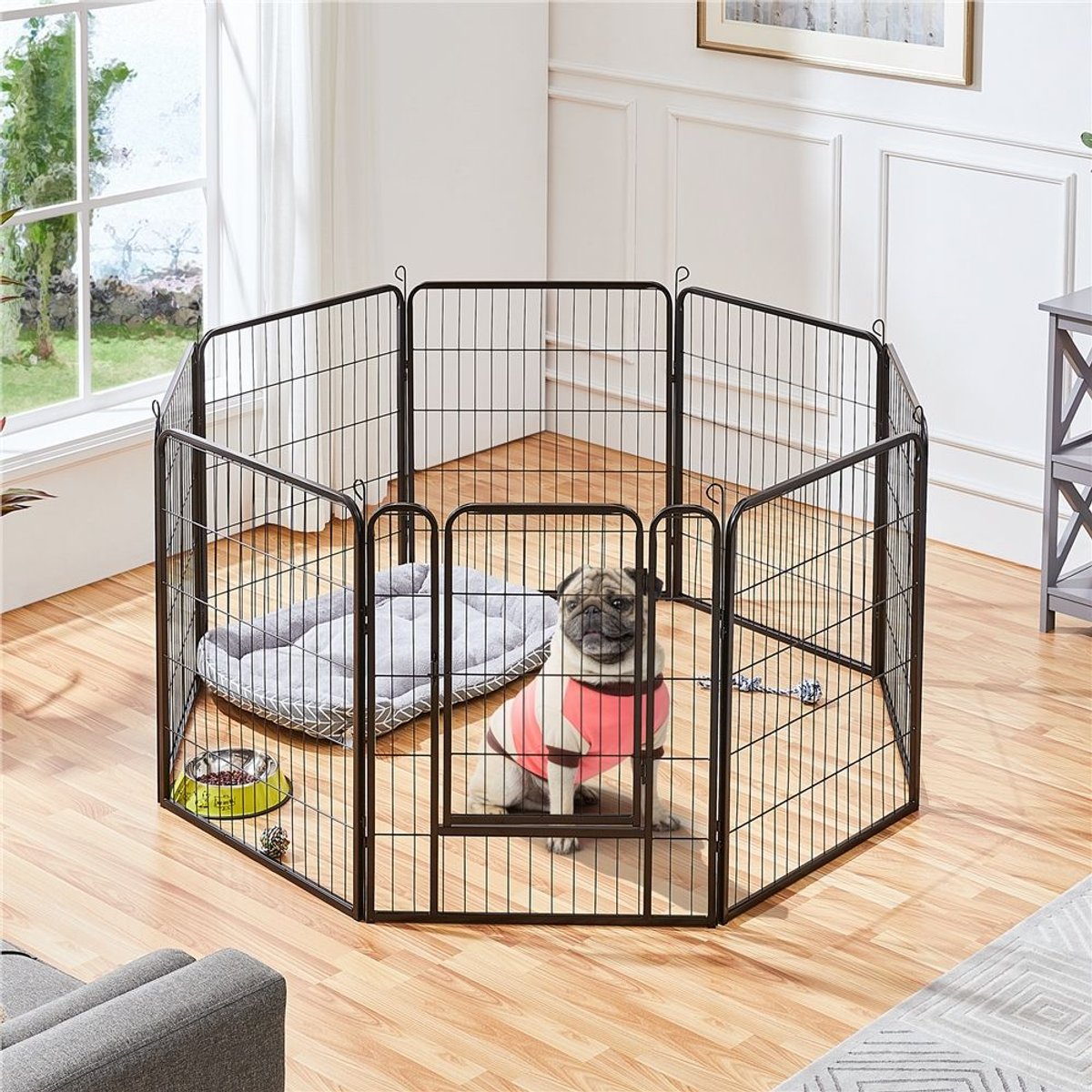 Yaheetech 8-Panel Wire Dog & Cat Exercise Playpen, 26-in W x 32-in H