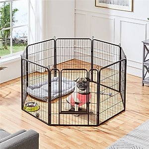 Yaheetech 8-Panel Wire Dog & Cat Exercise Playpen, 26-in W x 32-in H