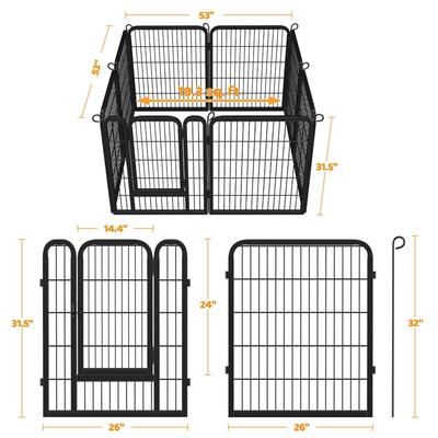 Show full view: Yaheetech 8-Panel Wire Dog & Cat Exercise Playpen, 26-in W x 32-in H slide 2 of 9