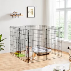 Yaheetech 8 Panels Dog Playpen, Black, 24x36.5-in