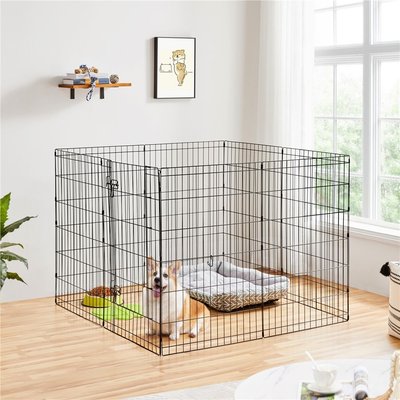 Yaheetech Yaheetech 8 Panels Dog Playpen, Black, 24x36.5-in