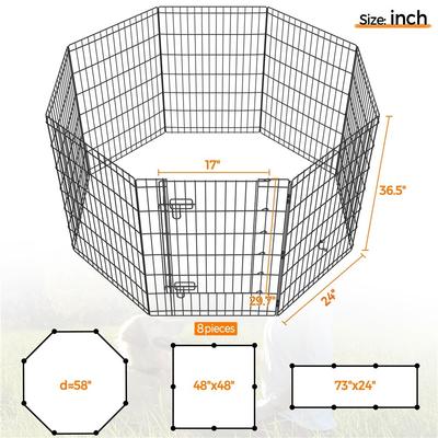 Show full view: Yaheetech 8 Panels Dog Playpen, Black, 24x36.5-in slide 4 of 6