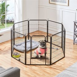 Yaheetech 8 Panels Dog Playpen, Black, 26x32-in