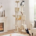 Yaheetech 82.5-in Multi-Level Tree Condo with 2 Foam Edge Perches Cat Tree, Large, Beige