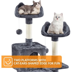 Yaheetech 82.5-in Multi-Level Tree Condo with 2 Foam Edge Perches Cat Tree, Large, Dark Gray