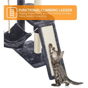 Yaheetech 82.5-in Multi-Level Tree Condo with 2 Foam Edge Perches Cat Tree, Large, Dark Gray
