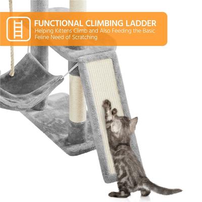 Yaheetech 82.5-in Multi-Level Tree Condo with 2 Foam Edge Perches Cat Tree