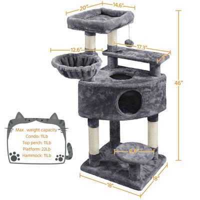 Yaheetech Activity Tower Basic 46-in Cat Tree