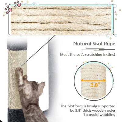 Show full view: Yaheetech Activity Tower Basic 46-in Cat Tree, Dark Gray slide 6 of 10