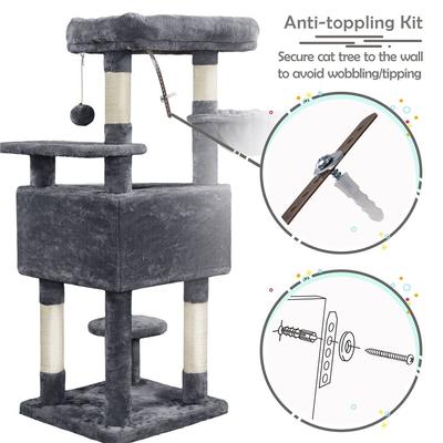 Show full view: Yaheetech Activity Tower Basic 46-in Cat Tree, Dark Gray slide 8 of 10