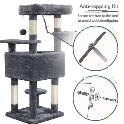 Show full view: Yaheetech Activity Tower Basic 46-in Cat Tree, Dark Gray slide 9 of 10