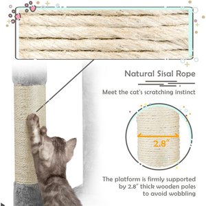 Yaheetech Activity Tower Basic 46-in Cat Tree, Light Gray