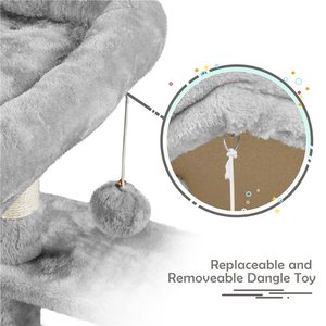 Yaheetech Activity Tower Basic 46-in Cat Tree, Light Gray