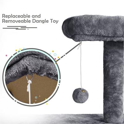 Show full view: Yaheetech Activity Town 53.5-in Plush Cat Tree, Dark Gray slide 7 of 8