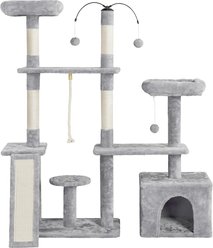 Yaheetech Activity Town 53.5-in Plush Cat Tree, Light Gray slide 2 of 7