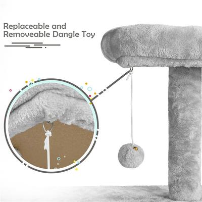 Show full view: Yaheetech Activity Town 53.5-in Plush Cat Tree, Light Gray slide 8 of 9