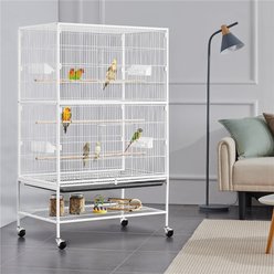 Yaheetech Bird Cage, Hammered White, 52-in