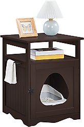 Yaheetech Box Furniture with Open Shelf Cat Litter Box, Espresso, Medium slide 2 of 8
