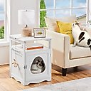 Yaheetech Box Furniture with Open Shelf Cat Litter Box, White, Medium