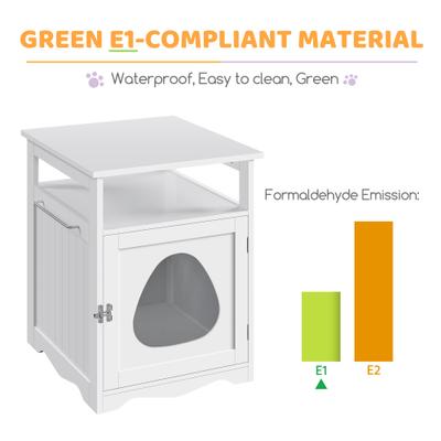 Show full view: Yaheetech Box Furniture with Open Shelf Cat Litter Box, White, Medium slide 6 of 8