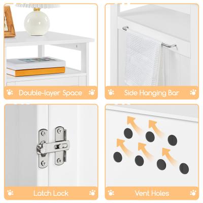 Show full view: Yaheetech Box Furniture with Open Shelf Cat Litter Box, White, Medium slide 7 of 8