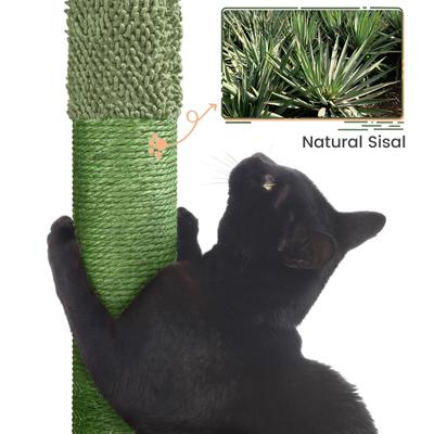 Show full view: Yaheetech Cactus 42-in Plush Cat Tree, Green/Brown slide 7 of 10