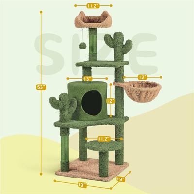 Show full view: Yaheetech Cactus 53-in Sisal Cat Tree slide 3 of 7
