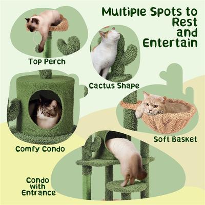 Show full view: Yaheetech Cactus 53-in Sisal Cat Tree slide 4 of 7