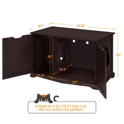 Show full view: Yaheetech Cat Litter Box Enclosure, Large, Espresso slide 4 of 9