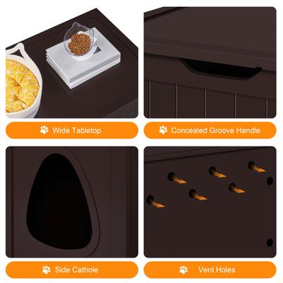 Show full view: Yaheetech Cat Litter Box Enclosure, Large, Espresso slide 5 of 9