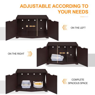 Show full view: Yaheetech Cat Litter Box Enclosure, Large, Espresso slide 6 of 9